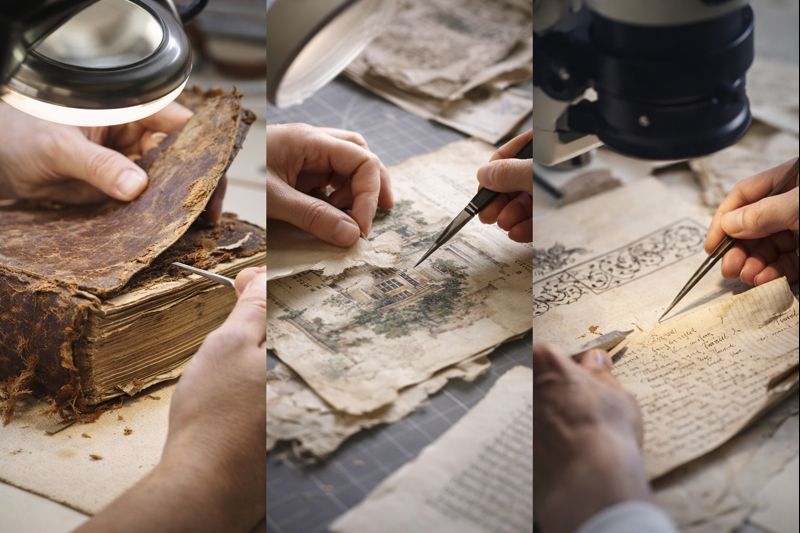 Buch- und Papierrestaurierung eines historischen Buches